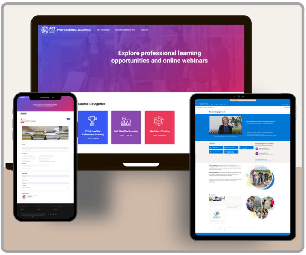ACT Education project mock-up